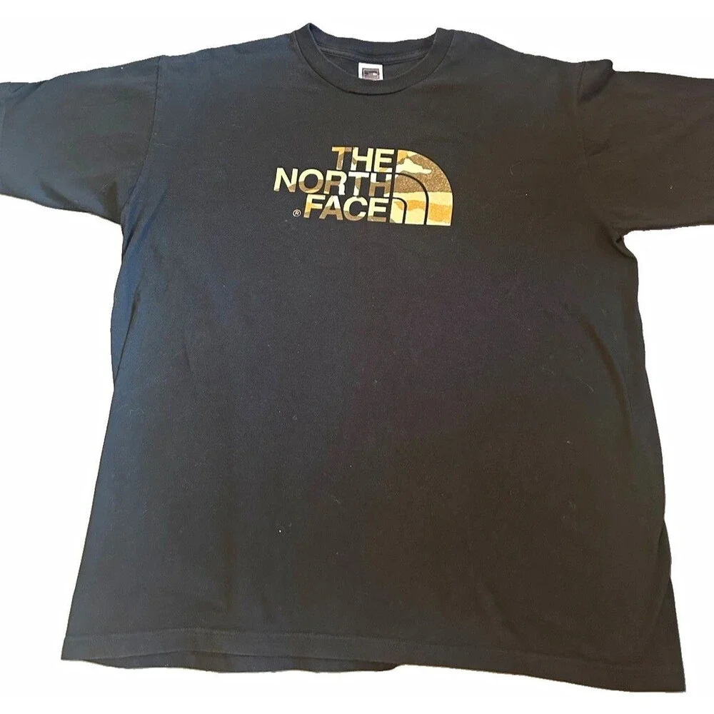 The North Face Men’s Large Black Camo Logo Graphic Short Sleeve T-Shirt Tee